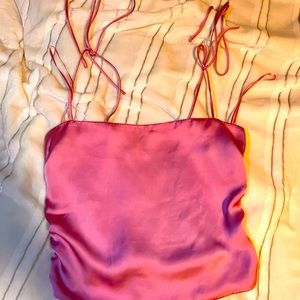 URBAN OUTFITTERS SILK PINK SPAGHETTI STRAP!!